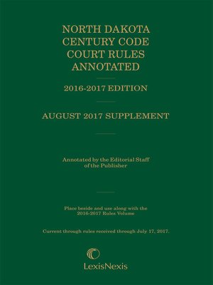 cover image of North Dakota Century Code Annotated Court Rules